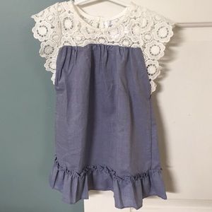 Lace yoke toddler dress